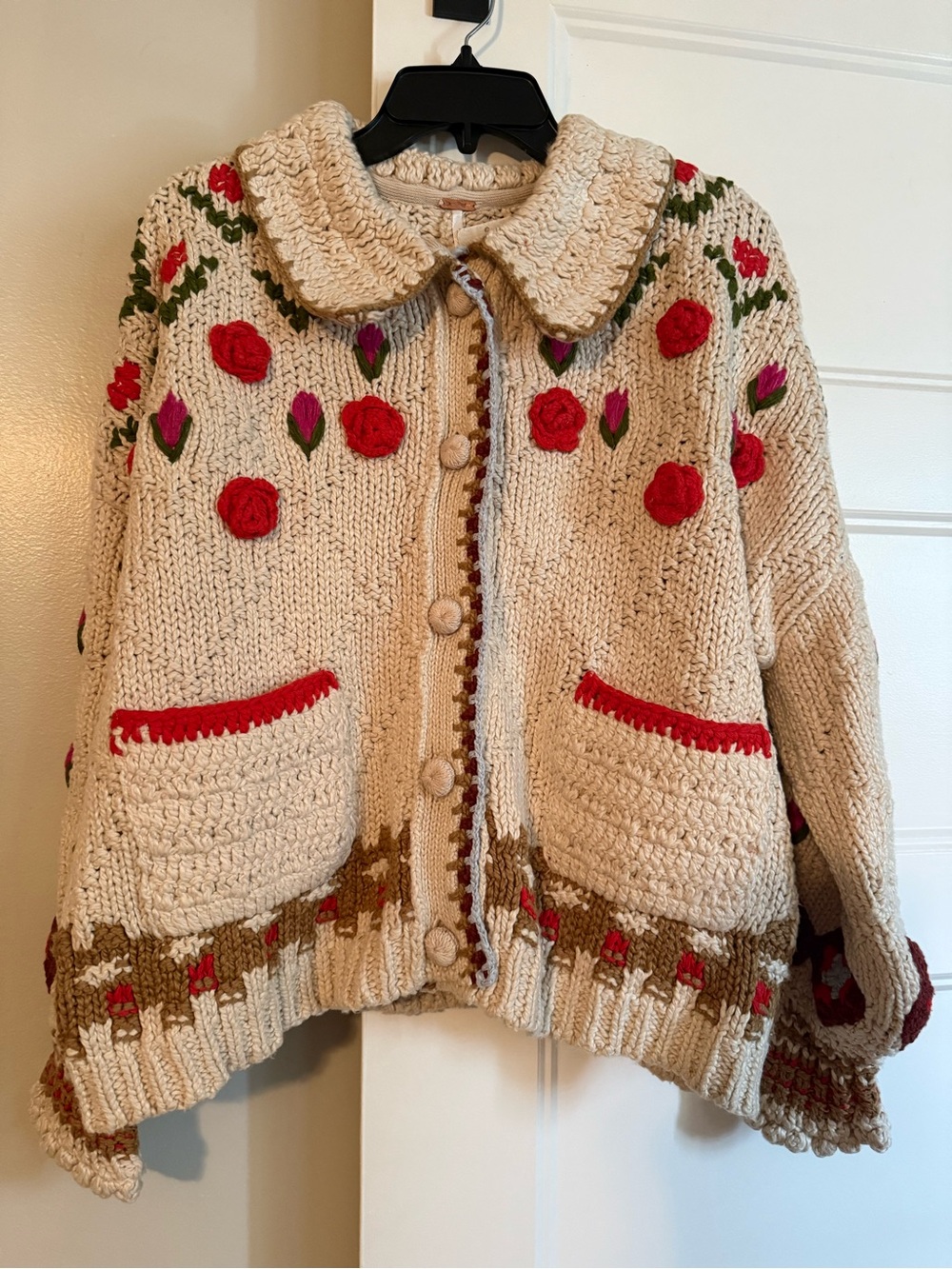 Free People Oversize Rosebud Cardigan - Picture 5 of 16